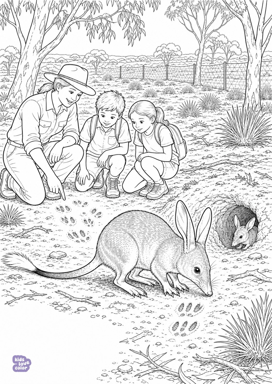 Gratis kleurplaat bilbies krijgen een veilig thuis in australië – kinderen