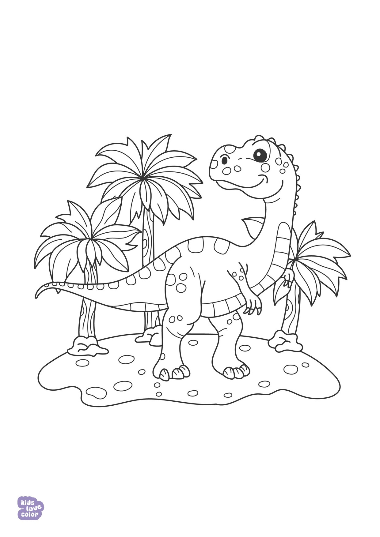 Gratis kleurplaat brontosaurus – kinderen