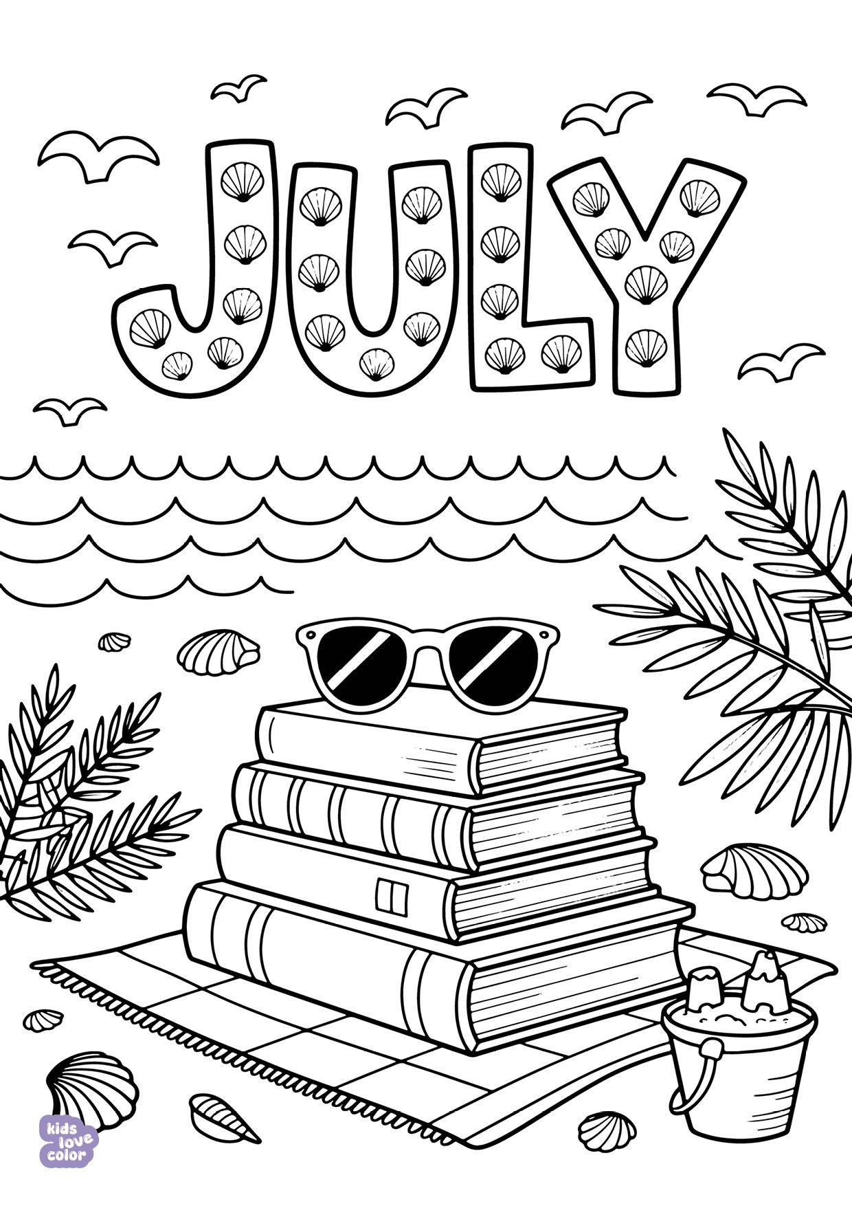 Gratis kleurplaat zomerlezen juli – kinderen