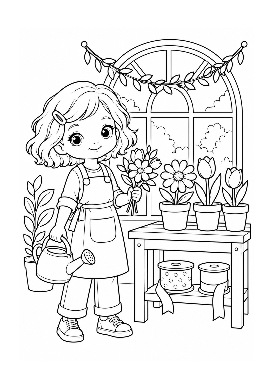 Kleurplaat: Surprise-Minipop in het Bloemenatelier