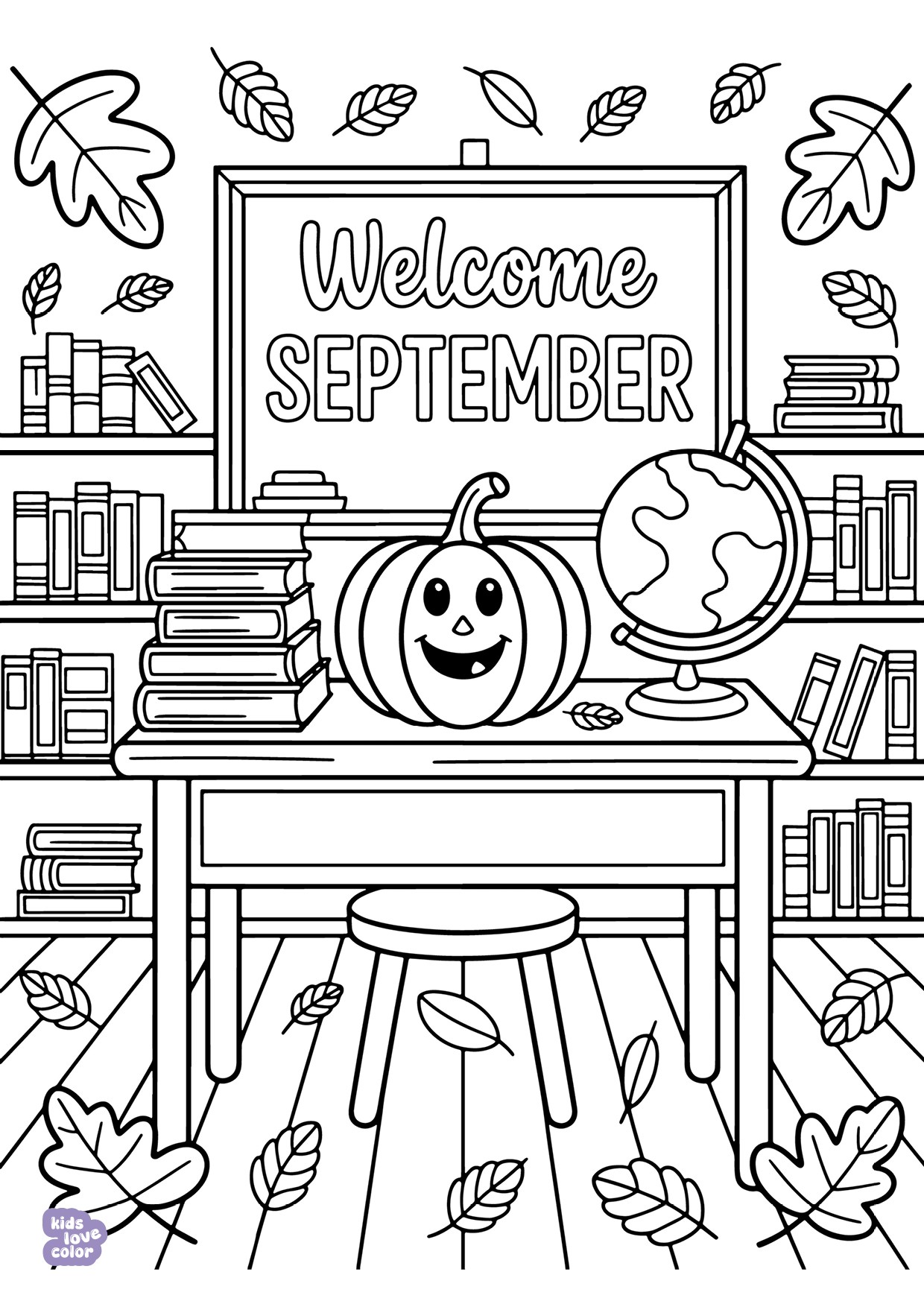 Gratis kleurplaat september klas – kinderen