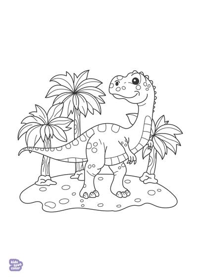 Gratis kleurplaat brontosaurus – kinderen